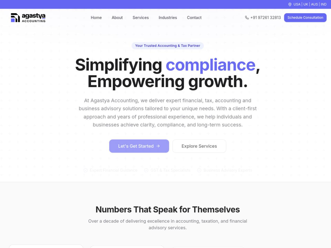 Agastya Accounting responsive website